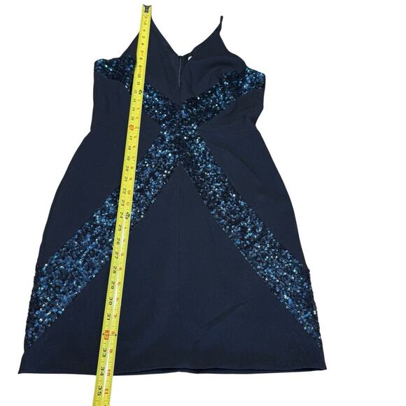 DRESS THE POPULATION V-NECK SLEEVELESS EMBELLISHED SEQUIN DRESS sz M - Picture 9 of 10